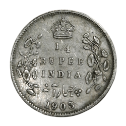 British India Silver 1/4 Rupee Year 1903 King Edward-VII in High Collectable Grade.