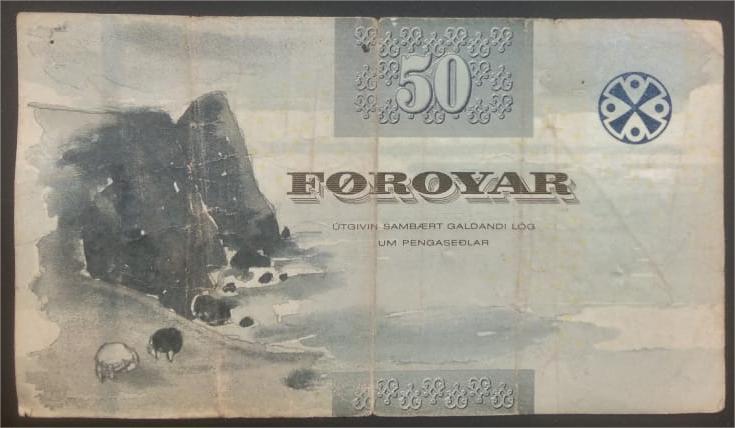 Denmark 50 Kronur Rare Foreign Note #B2