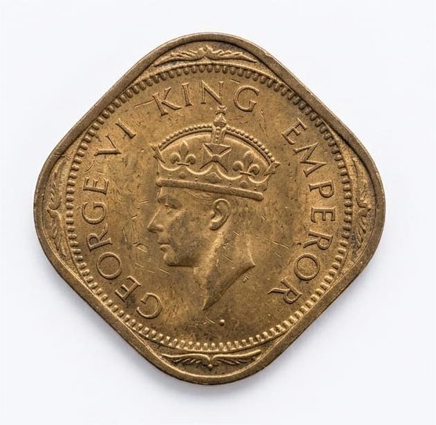 British India 2 Annas 1943 George VI Rare UNC Coin#Z-175