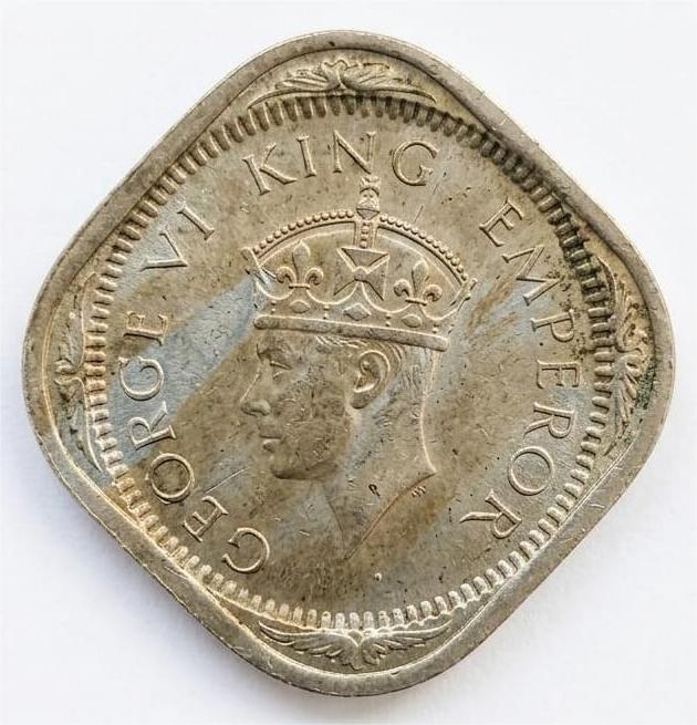 British India 2 Anna 1941 George VI Rare UNC Coin #Z-184