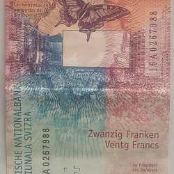 Swizerland 20 Francs Rare Polymer Note #B2