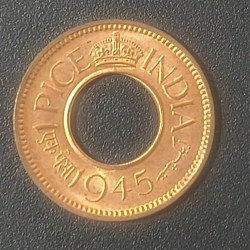 British India 1 Pice 1945 Rare Coin