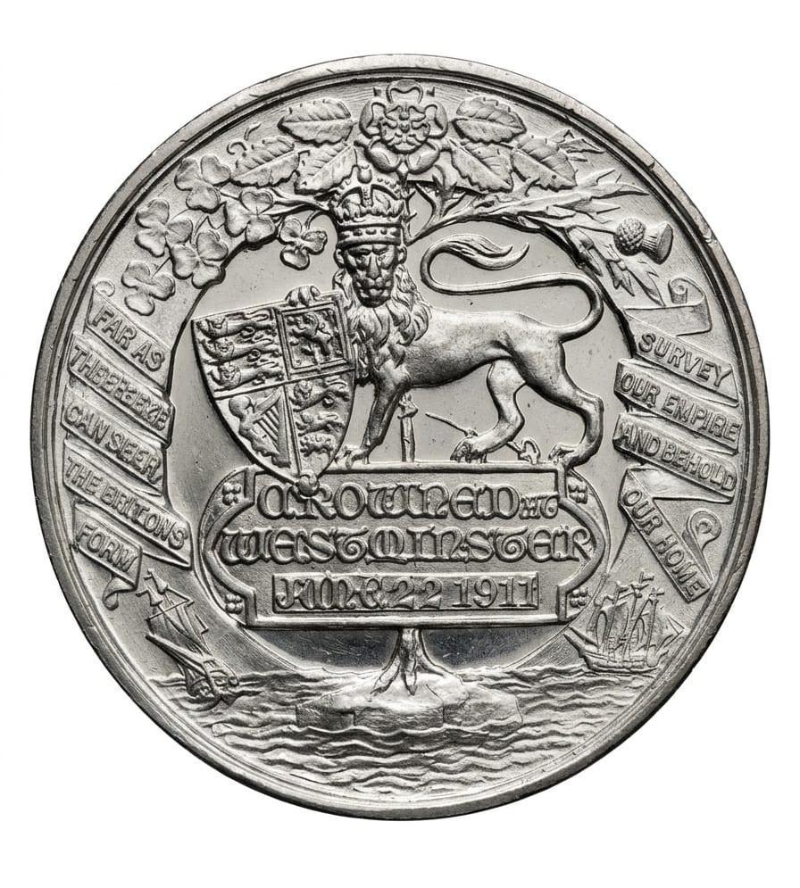 United Kingdom 1911 (George V and Mary Coronation) Rare Silver Plated Medal #AA-49