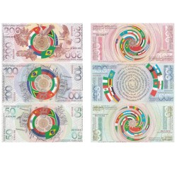 BRICS Test Banknote Series Issued By Russia 50 100 and 200 Ultra Unique and Rare ( 3 NOTE SET)