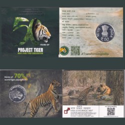 50 Years of Project Tiger Rare Hyderabad Mint UNC Coin Set