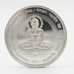 Vhagwan Mahavir's 2550TH Nirvan Kalyan Commemorative 20g Silver 25 Annual Conference & Exhibition 2023 Rare Coin Set with Capsool and Wooden BOX : Cover