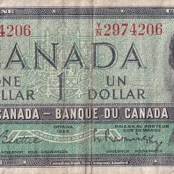 1 Dollar 1967 Canada Very Fine Note Note #2
