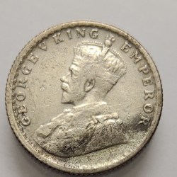 George V 1/4 Rupee 1914 Silver Coin High Grade Rare