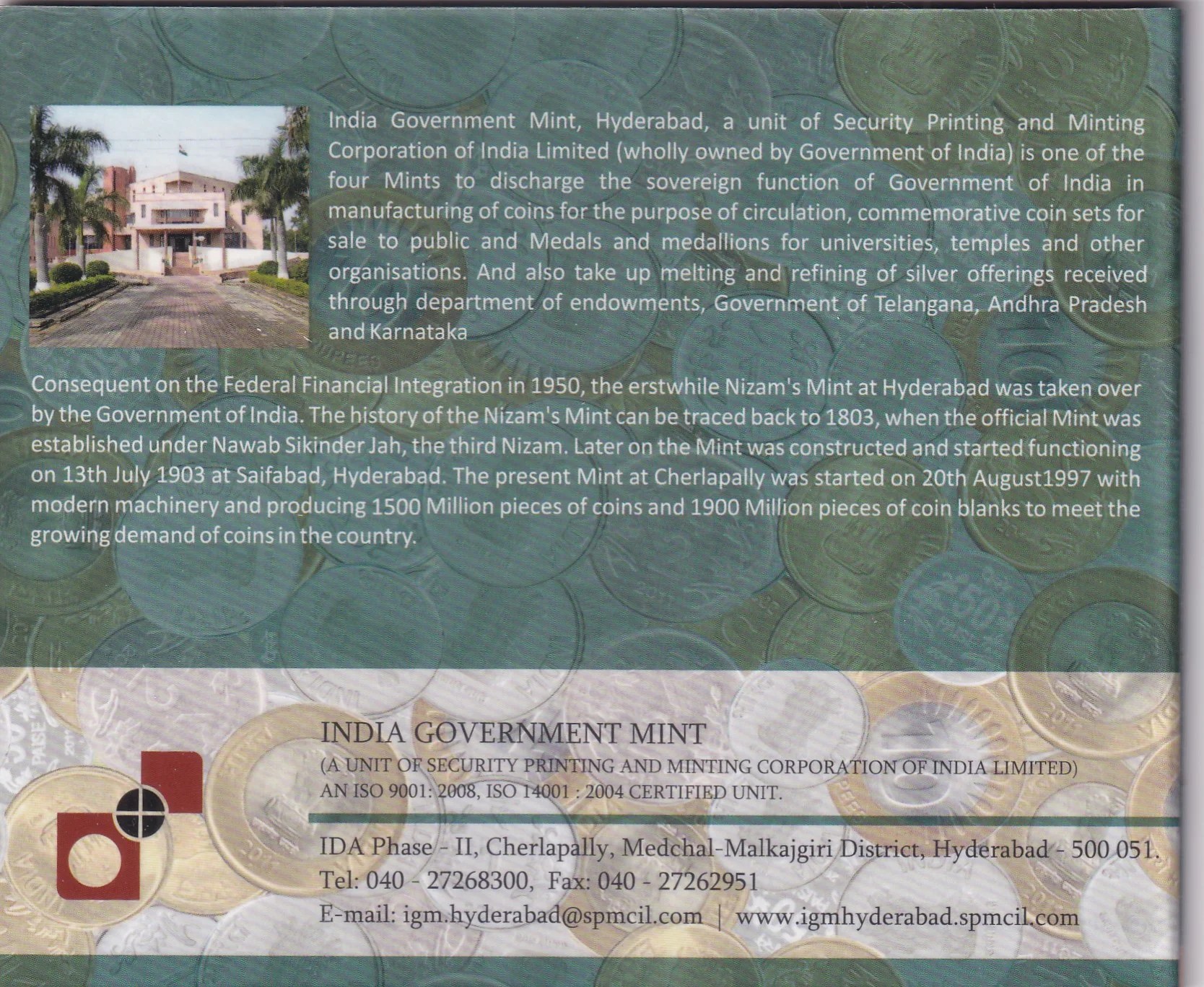 125th Birth Anniversary of Dr. S. Radhakrishnan 1888 - 2013 Rare Hyderabad UNC Coin Set