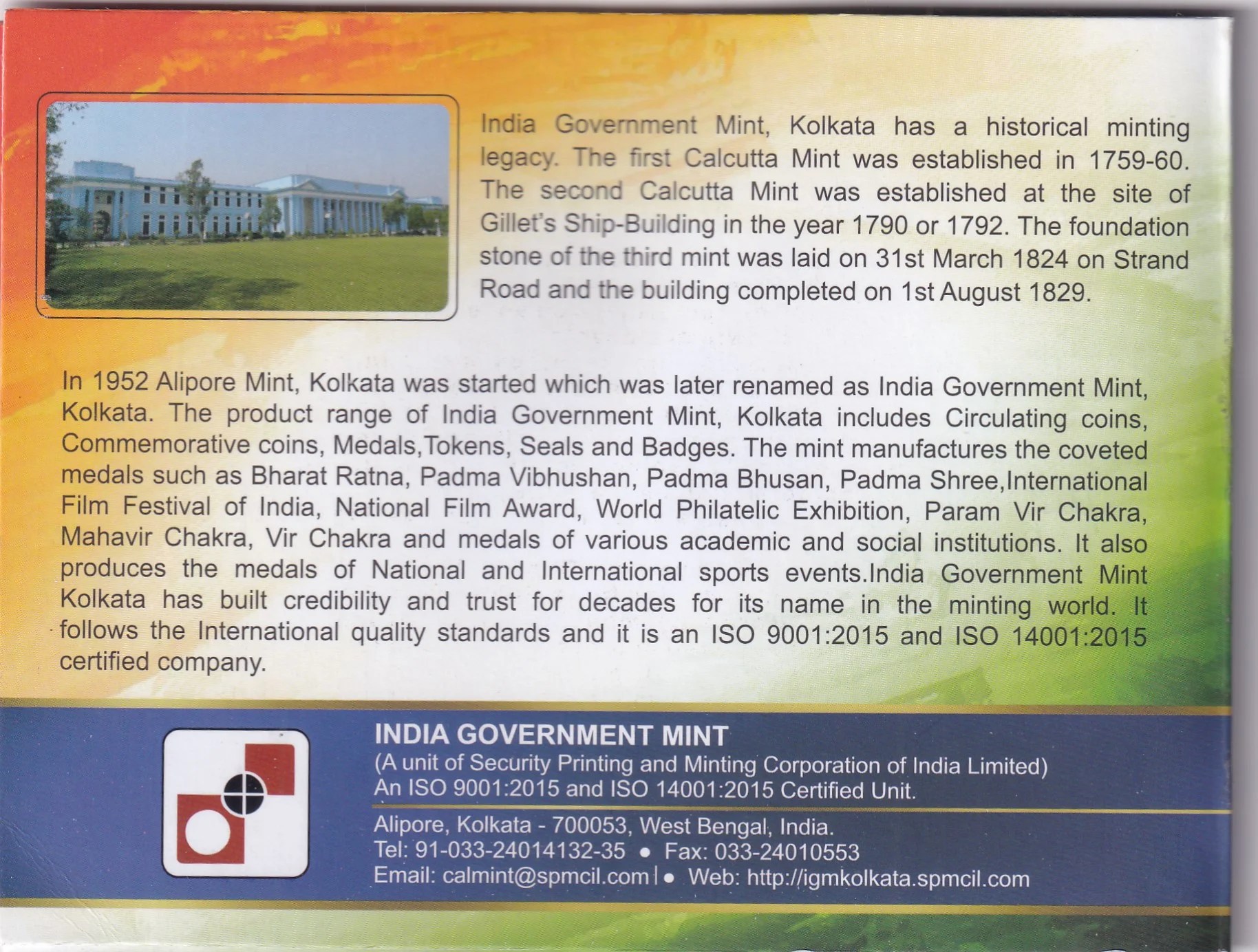 90 Years of Reserve Bank of India Rare Kolkata UNC Coin Set