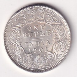 1901 One Rupees Victoria British India Silver UNC Extremely Rare Coin #73
