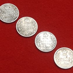 Two Anna Edward VII Four Coin Set