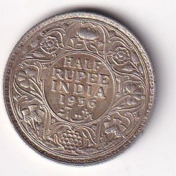 British India ½ Rupee 1936 (George V) Mumbai Mint Rare Silver Coin
