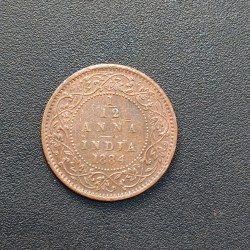 British India 1/12 Anna 1884 (Victoria) Almost Unc Condition Rare Date Coin