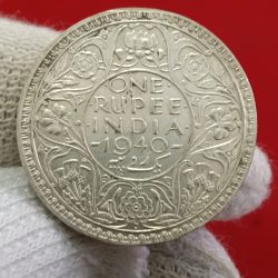 George Vi One Rupee Silver Coin Year 1940 Bombay Mint British of India