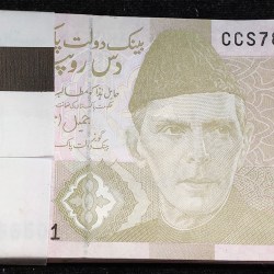 Pakistan 10 Rupees 2022 GEM UNC Rare (100 Note) Serial Packet with Fancy Number Starting 786