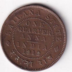 British-India ¼ Anna 1912 (George V) Rare Coin #X-37