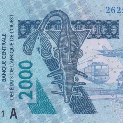 Western African States 2000 Francs Lowest Price Rare Note #B2