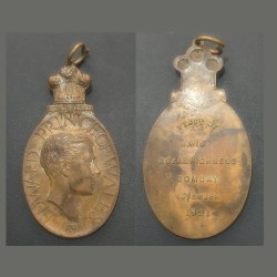 Rare British India Bronze Medal of Edward VIII Visit to Bombay in 1921