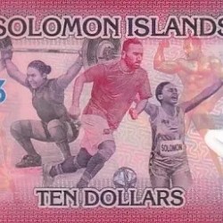Pacific Games Solomon Islands 10 Dollars 2023 Polymer Unc Note