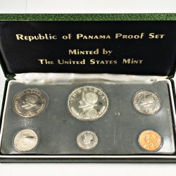 1973 Panama Silver 6 Coin Proof Set Included 1 Coin Silver .900 Weight 26.73g Rare Set with ( Box / Certificate) Minted by United State