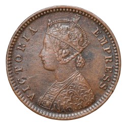 Copper 1/12 Anna of Victoria Empress (AD 1901) of Calcutta Mint Bust Type B Inverted 'V' Beautiful Grade Rare