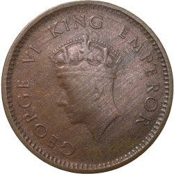 Bronze 1/2 Pice of George VI (AD 1939) of Calcutta Mint Head I
