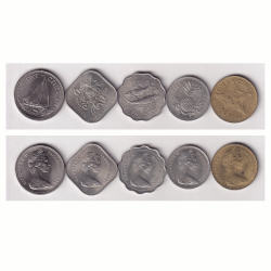 Bahama Islands Elizabeth II 1966 Proof 5 Coin Set with BOX