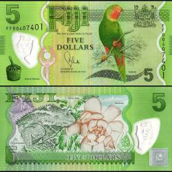 Fiji 5 Dollars World Banknote UNC Polymer Unique and Rare