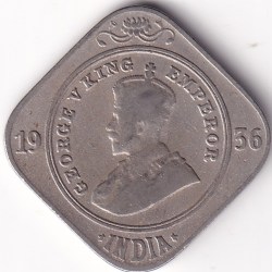 Bombay Mint 2 Annas 1936 George V Copper Nickel Very Fine Coin