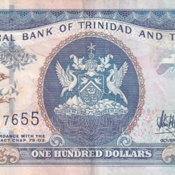 Trinidad and Tobago 100 Dollars Alvin Hilaire Signature Extra Fine Condition Note Rare