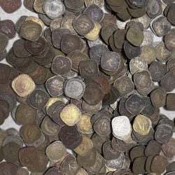 British india 50 coins lot of king george VI Two annaa copper nickel and Nickel Brass lot