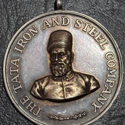 Extremely Rare Silver Medal Tata Iron and Steel Company Long Service Award to B M Choudhary Weight 36 Grams
