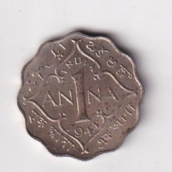 British-India 1 Anna 1941 George VI Rare UNC Coin#E-2