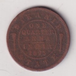 Indian Local and Princely states › Bikanir, ¼ Anna 1895 - Victoria Rare Coin #E-17