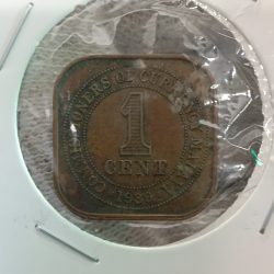 Rare Coin George Vi King Emperor 1 Cent 1939 Year Comissioners of Currency Malaya