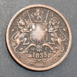 British-India ½ Anna 1835 (East India Company) High Grade Coin#E-13