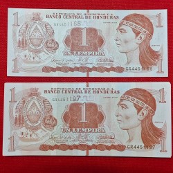 Honduras 1 Lempira Note GEM UNC Condition Each Note Price 150