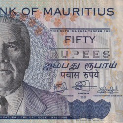 Mauritius 50 Rupees Rare Polymer Note#B2