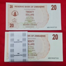 Zimbabwe 20 Dollars Note GEM UNC Condition Each Note Price 180