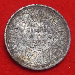 Half Rupee Silver Coin George VI 1939