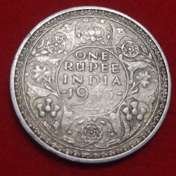 One Rupee Silver Coin George VI 1943 Bombay Mint