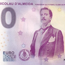 Portugal 0 Euro - António Nicolau d'Almeida Fundador do Futebol Clube do Porto Rare UNC Note