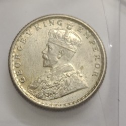 British India George V 1/4 Rupee 1919 Silver Coin BUNC