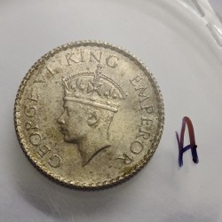 British India George VI 1/4 Rupee 1940 Silver Coin unc