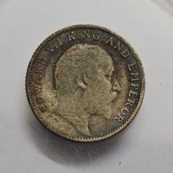 British India Edward 1/4 Rupee 1910 Silver Coin