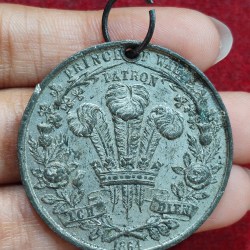 1864 Hampshire Friendly Society Medal 38mm by W.J.Taylor - White metal. Pierced #E-160