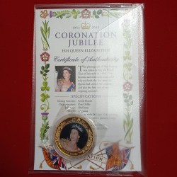 2013 Cook Islands $1 commemorative Proof coin celebrating the 60th anniversary of Queen Elizabeth II's