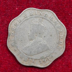India - British 4 Annas 1919 - George V Rare Coin #E-185