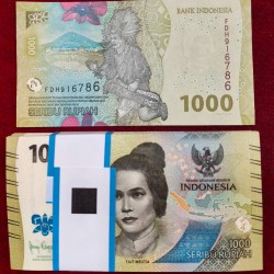 Indonesia 1000 Rupiah GEM UNC NON - Serial Packet with Fancy Number Ending 786